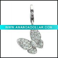 Wholesale Fashion alloy butterfly pendant charm,rhinestone jewelry