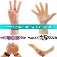 Wholesale Hot!!! Shaped Tattoo silicone bracelet