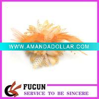 Wholesale handmade flower brooches with feather