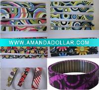 Fashion coloured drawing or pattern stretch bracelet