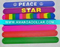 Wholesale silicone reflective slap wristband reflective slap bracelet