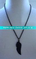 black angel wing pendant neckalce