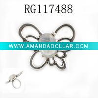 Wholesale Unique Filigree Butterfly Anti-Silver Ring