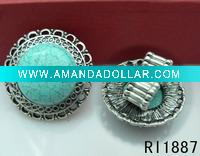 Wholesale Fashion elastic rings with gemstone