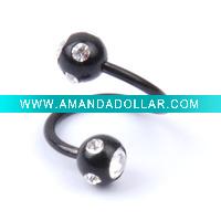 316 body jewelry with stone EYEBROW