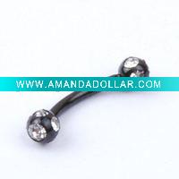 316 body jewelry with stone EYEBROW