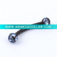 316 body jewelry with stone EYEBROW
