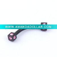 316 body jewelry with stone EYEBROW
