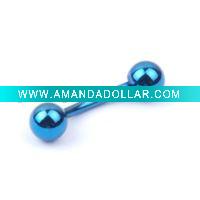 316 body jewelry with stone EYEBROW
