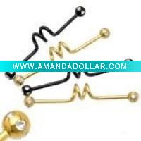 Fashion Black Tongue piercing(WS1153)