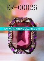 Wholesale antique gold plating alloy acrylic jewelry ring