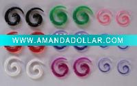 Wholesale UV Acrylic Spiral Ear Plugs, Ear Exapnder,Acrylic Body Jewelry