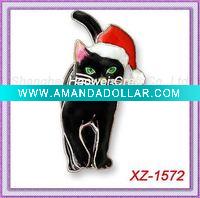 Wholesale XZ-1572 Christmas Cat Pin