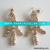 Wholesale Clear diamond chandelier jhumka earrings