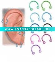 Wholesale Anodized Titanium Neon Colors Horse Shoe Rings