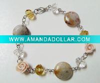 Wholesale Newest hot sale fashion stone acrylic beaded bracelet
