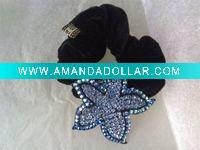 Wholesale Single large crystal orchid rubber band for women