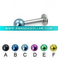 Wholesale Titanium ball labret ring body piercing lip jewelry