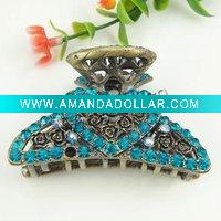 Wholesale zinc alloy with rhinestone fashion hair claw clip