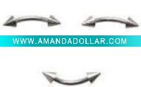 Wholesale BODY JEWELRY(eyebrow ring with cone),titanium plated piercing jewelry