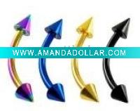 Titanium Spike Eyebrow Ring
