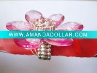 Wholesale 2011 Big acrylic flower finger elastic ring products