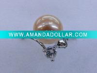 Wholesale 8 mm fancy freshwater pearl rings HJ3538