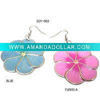 Wholesale Fashion flower earring with epoxy painting