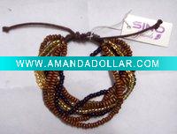 Wholesale hand made bangles w/acrylic & wood beads