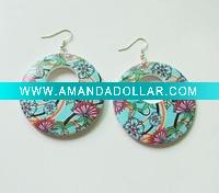 three dimensional printing effect wooden earring