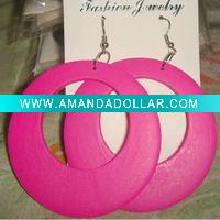 hzs1100047 fashion lady wood dangle earrings