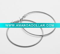 Wholesale Concise silver fashion Large hoop earrings