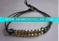 Wholesale Wax Cotton Weave gold beads bracelet
