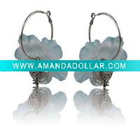 Wholesale big cloth flower earrrings 283907-202