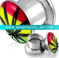 Wholesale Fashion Stainless Steel Logo Tunnel Earring Piercings(WS693)