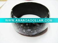 White Dotted Black Wood Bangle Set 2011 Trendy Bangle Jewelry Fashionshow
