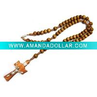 wood bead rosary