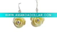 Wholesale Yellow resin pendant earrings