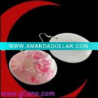 Silk printing Shell drop earring GER30072