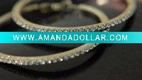 Wholesale 2011 High Fashion USA branded Natural Amethyst Hoop earrings, fashion earrings, alloy jewelry...
