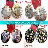 Pop round golden copper earrings