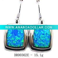 Wholesale Fashion charm earrings opal+cz stone jewelryDR00362E