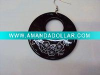Most fashion wooden earings with printing picture