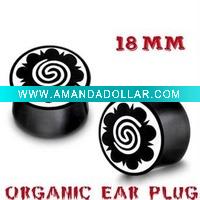 Wholesale Organic tunnel jewelry with flower inlay ear taper body plug piercing jewelry