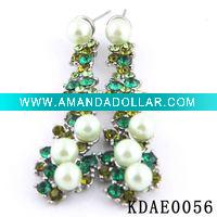 Wholesale 2011 fashion style Alloy Earring with pearl, Rhinestone Earring