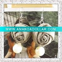 Wholesale hotsales fashion design silk flower earring