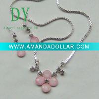 Wholesale Pink Stone Necklace Sets