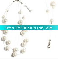 pearl white beaded necklace