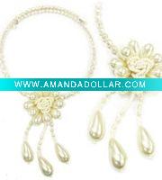 Wholesale flower design beaded necklace