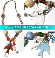 Wholesale colorful summer fish design beaded necklace